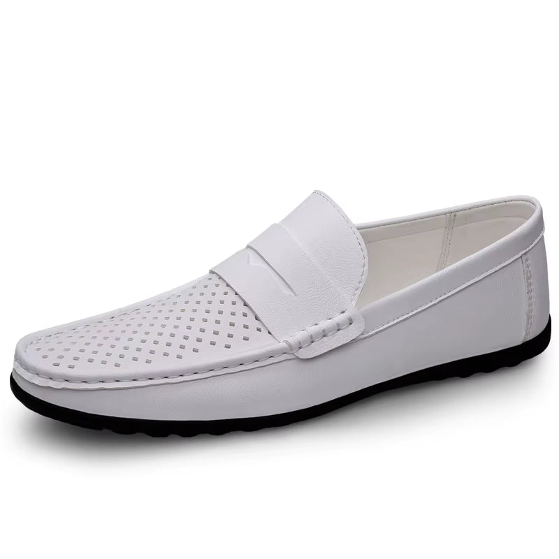 Spring Autumn Mens Casual Leather Loafers Men Loafer Shoes Mocasines Hombre Mocassini White Black Slip-On Big Size Dropshipping