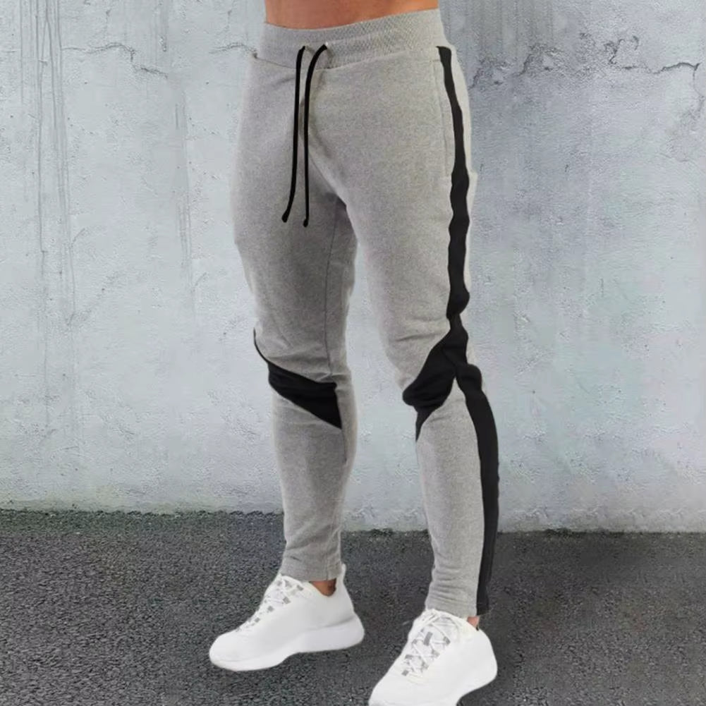 New Men'S Autumn and Winter Casual Color Matching Trousers Korean Style Clothes Fashionable Sports and Fitness Pants Hiking Gym
